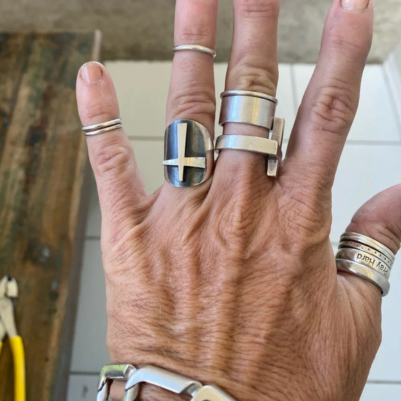 Sterling Silver Sherman Infinity Cross Ring Collectors piece Holy Trinity - Picture 8 of 14